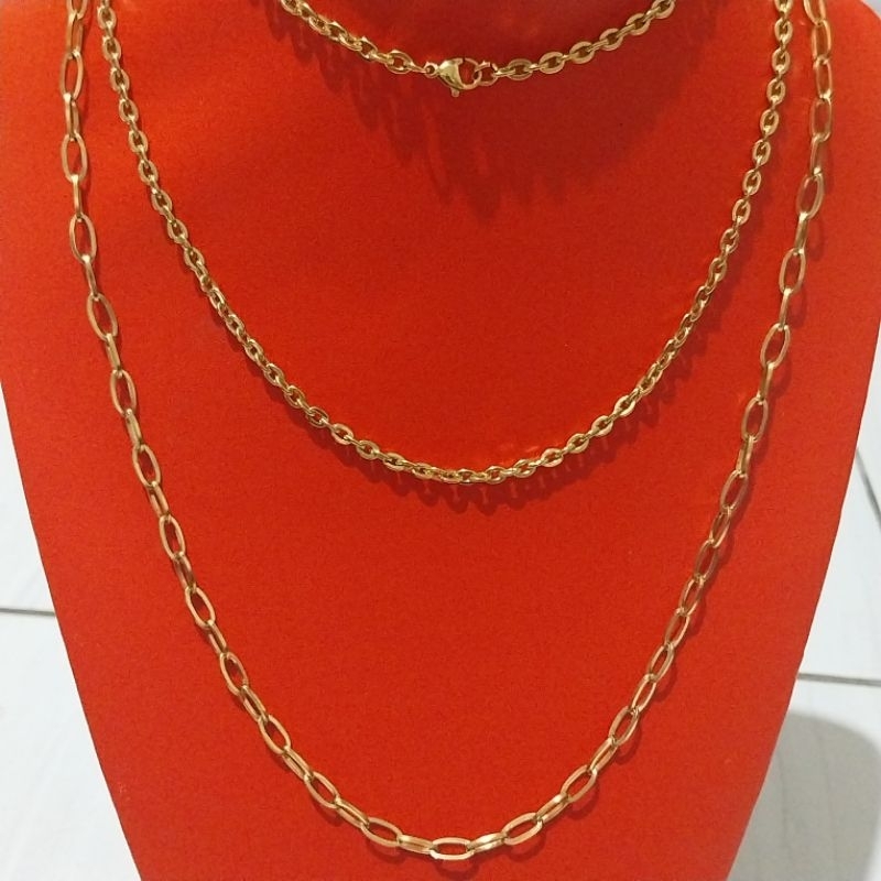 Kalung Hijab, Kalung Panjang, Kalung Titanium Untuk Wanita, Awet, Anti Karat