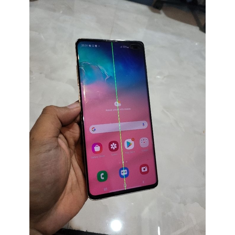 Handphone Samsung S10 Plus 8/128 Minus LCD Second Seken Bekas Murah