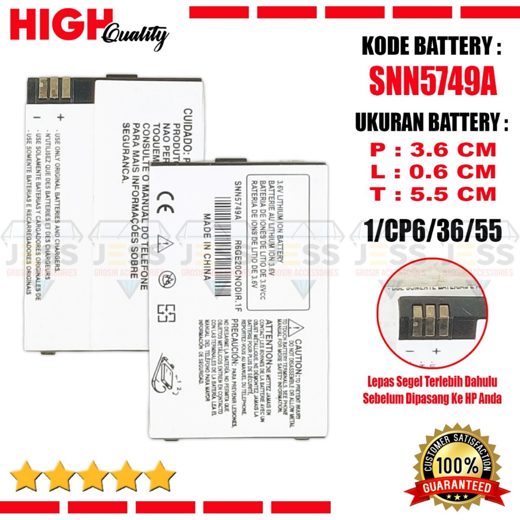 Baterai Battery Original Motorola SNN5749A For Type MOTO C140 C155 C156 C121 C122 C139 C117 C118 C11