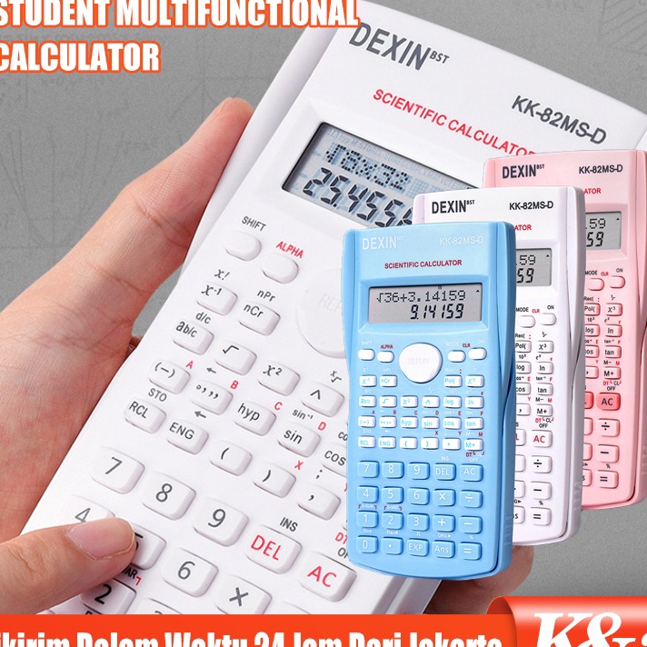 

Ready Stok Kalkulator Ilmiah Sekolah Scientific MS Colour 24 Calculator an Sin Cos Tan Function 4 Warna