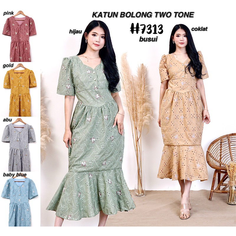 DRESS KATUN BOLONG / DRESS KATUN BORDIR (7313)