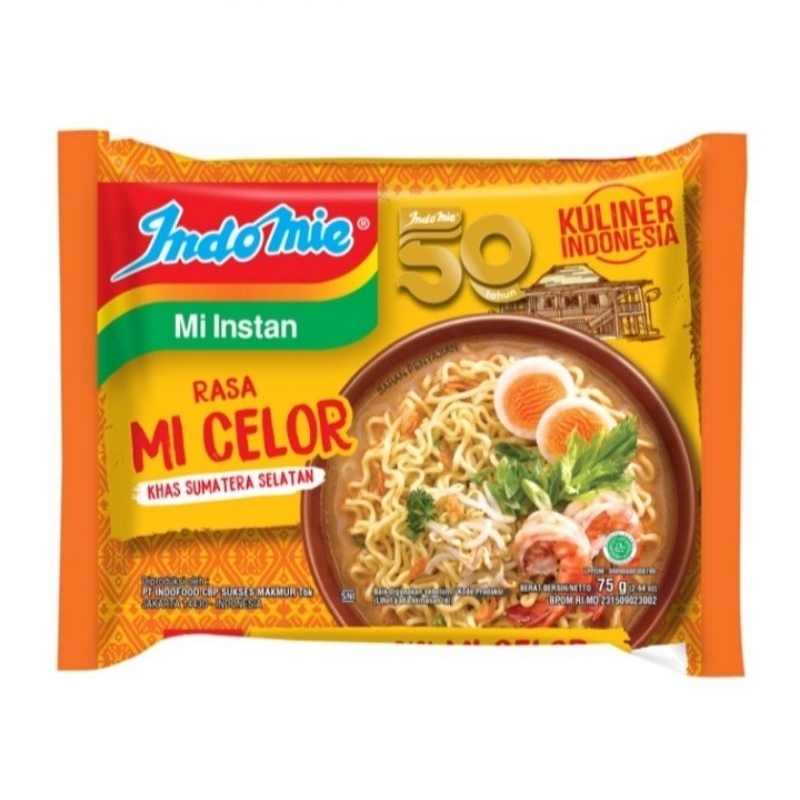 

Indomie Mie Instan Kuah Rasa Mi Celor isi 75 gram Khas Sumatera Selatan