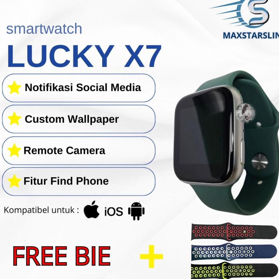 MaxStarsling LUCKYX7 Smartwatch Digital Keren Notifikasi Soical Media Wallpaper Remote Jam Tangan Pi