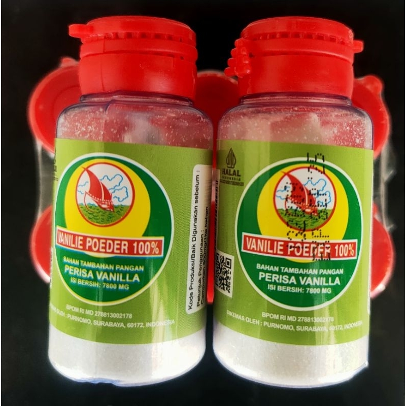 Vanili Poeder 100% Kapal Layar / Vanili Bubuk / Vanili Powder / Perisa Vanilla / 1,8gr / 7,8gr(1 pak
