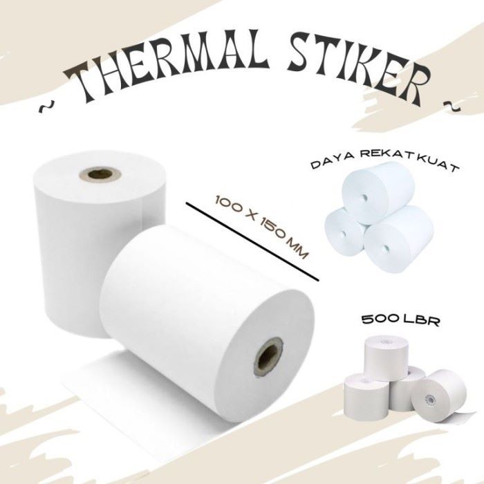 

kertas thermal lebel packing 100*150