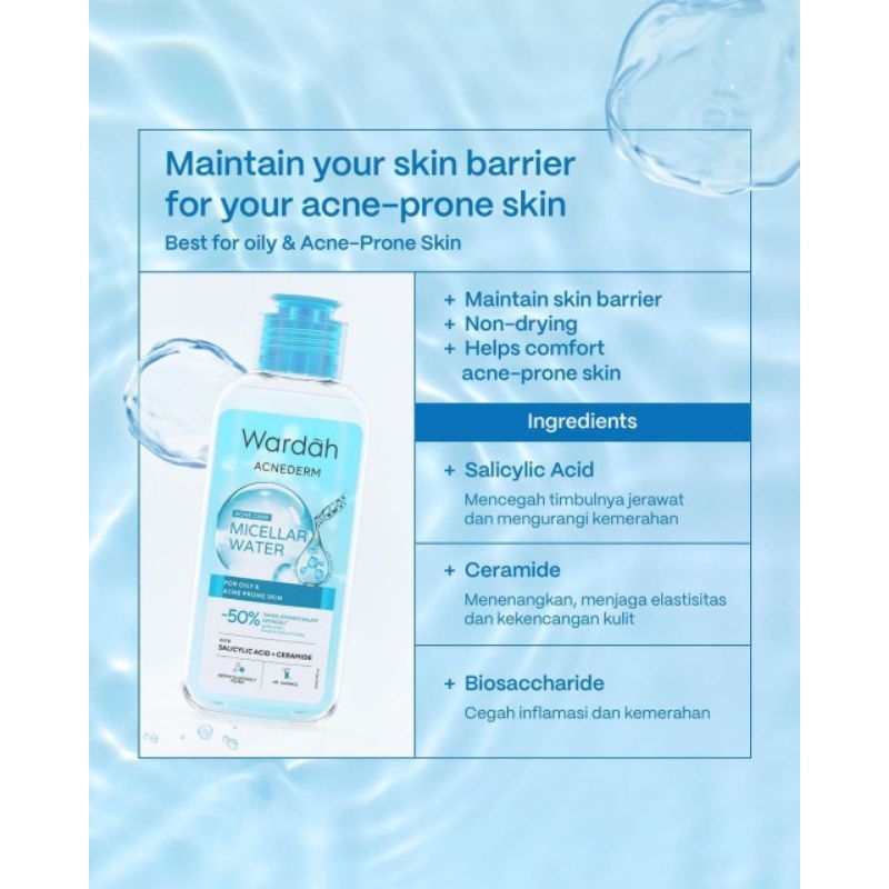 Wardah Acnederm Acne Care Micellar Water | Wardah Acnederm Micellar Water
