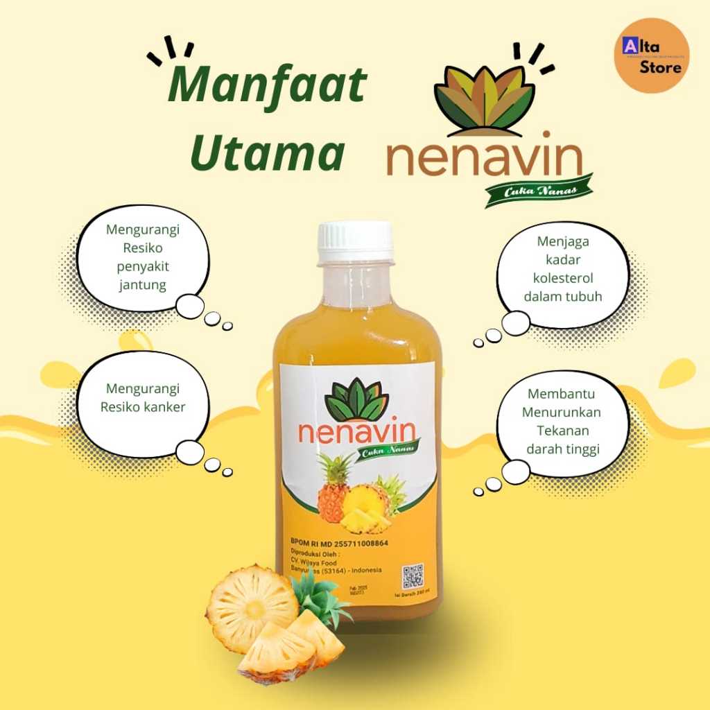

Nenavin Cuka Nanas Atasi Diabetes, Mengontrol Kadar Gula Darah, 280 ml, Halal BPOM - Pontianak