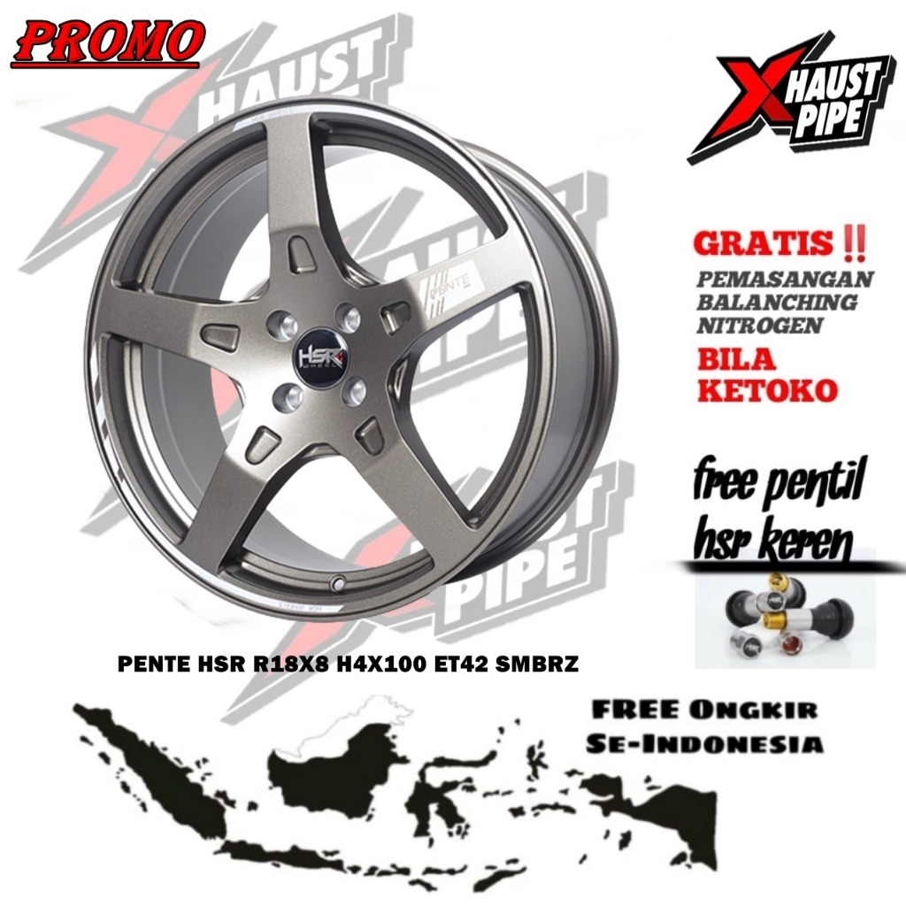VELG MOBIL RACING HSR R18 PCD 4X100 MOBIL VIOS ROKY RAIZE DLL