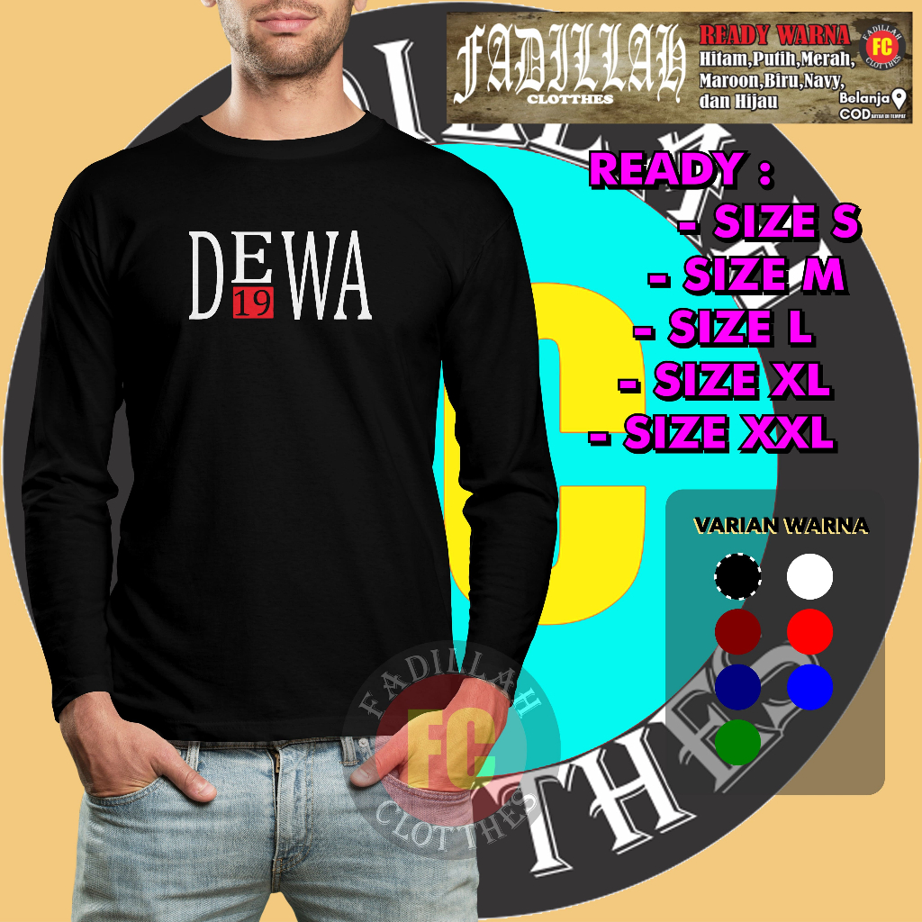 Kaos Band Dewa 19 Logo Lengan Panjang Baju Musik