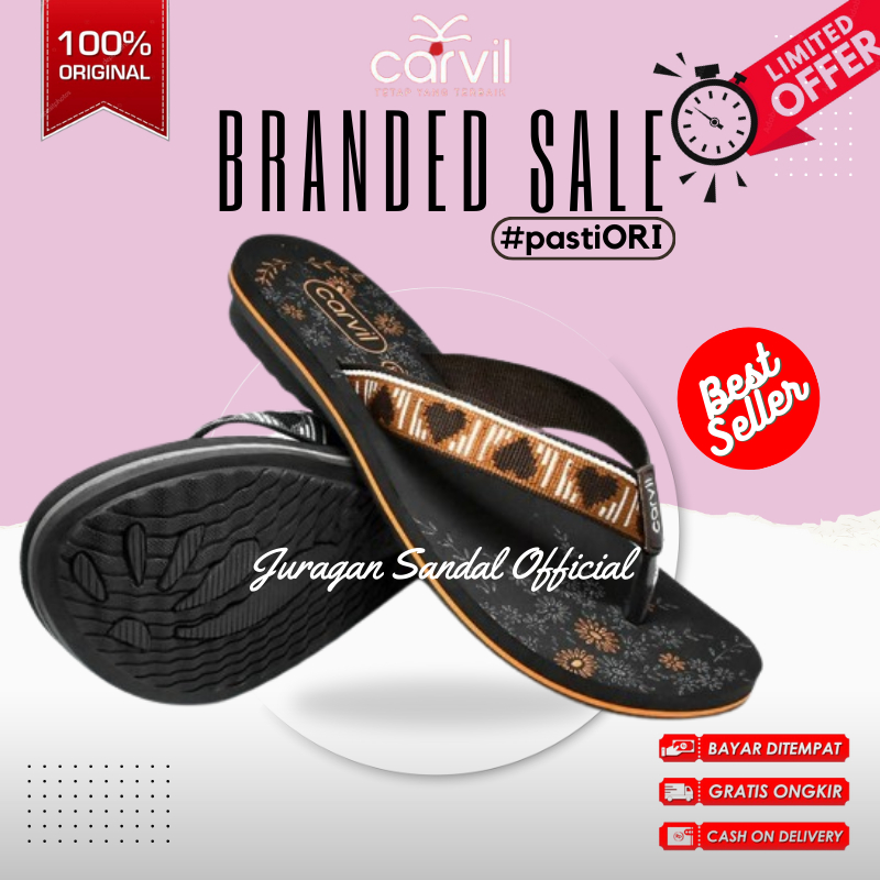 Sandal Jepit CARVIL Wanita | Sandal Casual Wanita | Carvil Flufy | Carvil Hyori | Carvil Vena ORIGIN