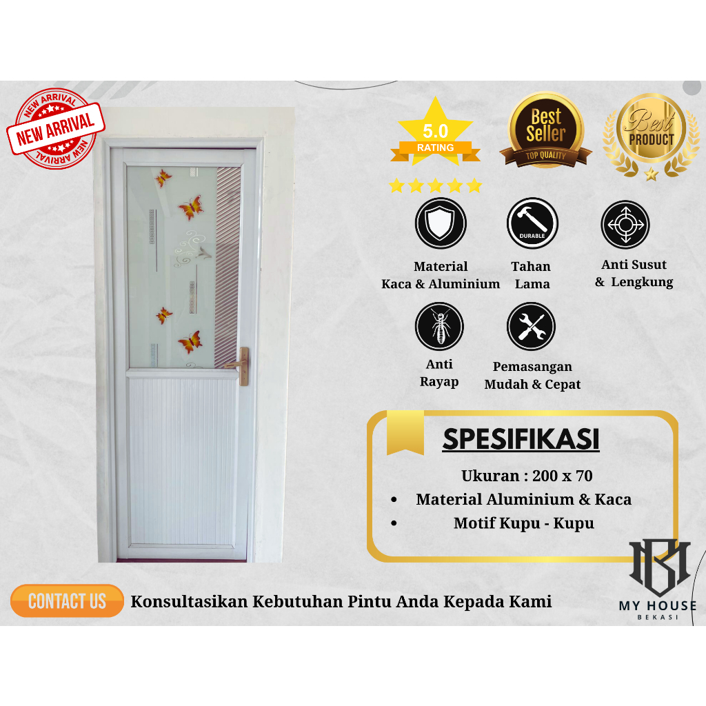 Pintu Kamar Mandi Aluminium/Pintu Kamar Mandi murah