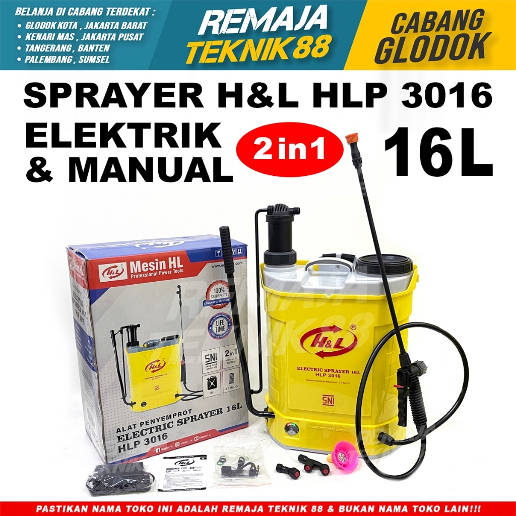 TERMURAH Sprayer Elektrik Manual Semprotan Hama / Disinfektan Medis 2 in 1 H&L / FUJIYAMA / FORTECH 