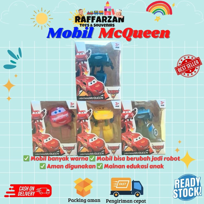 Mainan Mobil Mobilan McQueen Cars 95 Mobil Berubah Robot Mobil Anak Mini Car Mainan Edukasi