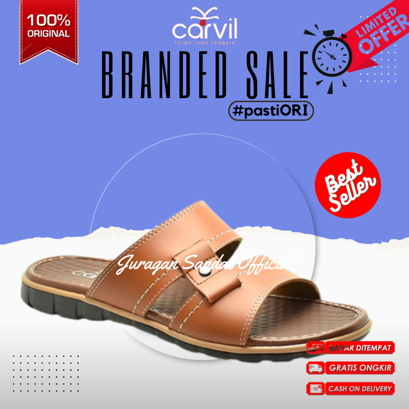 SANDAL PRIA CARVIL MOTOBI 02M | SANDAL SELOP PRIA | CARVIL ORIGINAL DIJAMIN MURAH