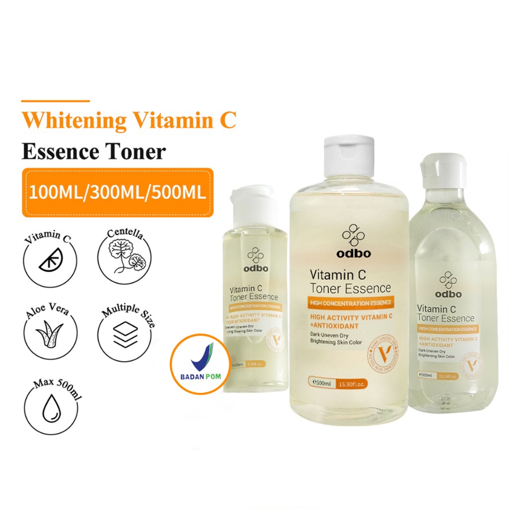 BPOM OdbO Essence Toner Whitening Vitamin C Centella Moisturizing Tahan Lama