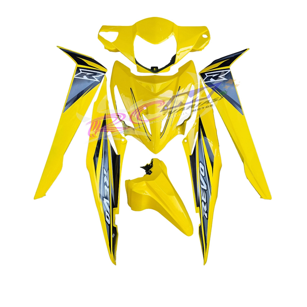 Bodi set Honda Revo lama old kuning body dek cover rangka batok lampu spakbor panel dada depan sayap