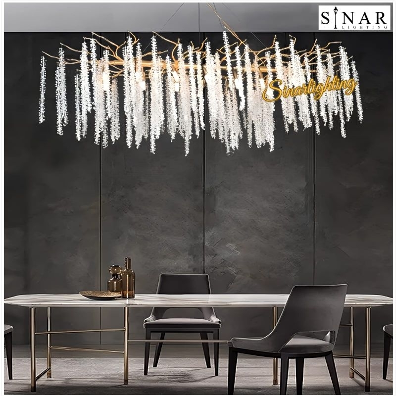 Lampu gantung kristal ranting panjang 120/150/180 cm XD022
