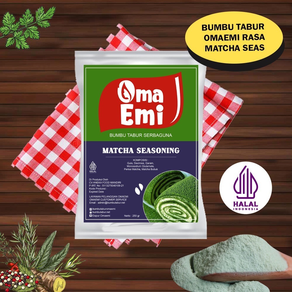 

Bumbu Tabur Rasa Matcha Untuk Tabur Snack/Keripik/Camilan kemasan 250 gr Halal Food Grade