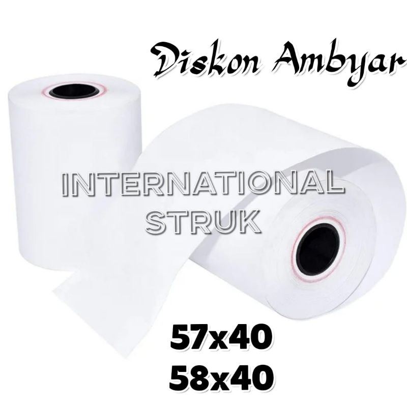 

KERTAS STRUK KASIR/PPOB 57X40 58X40 THERMAL POS RECEIPT MINI PORTABLE 58MM