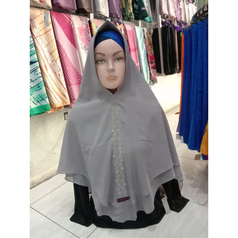 Hijab Jilbab Kerudung Khimar Payet 2 Layer