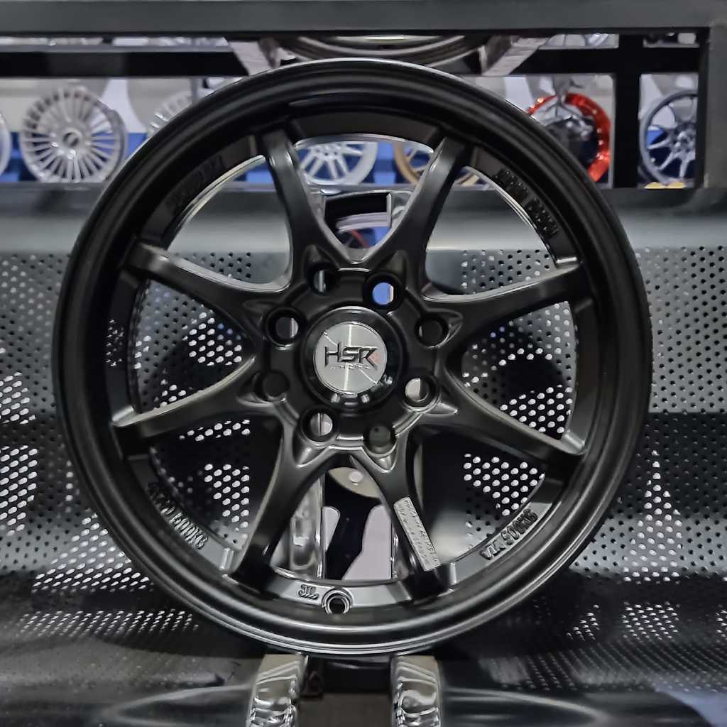 Velg HSR R14 Hiroshima Warna Black Buat Wuling Airev Brio Agya Karimun Ignis dll Pelek Mobil Ring 14