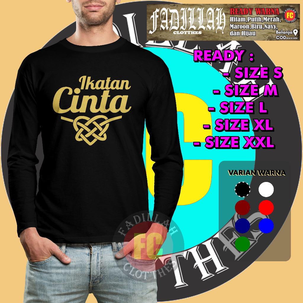 Kaos Ikatan Cinta Logo Lengan Panjang Baju Distro