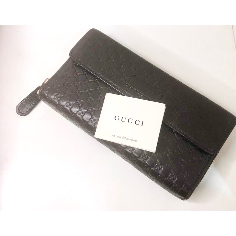 Preloved Authentic Gucci Wallet Dark Brown