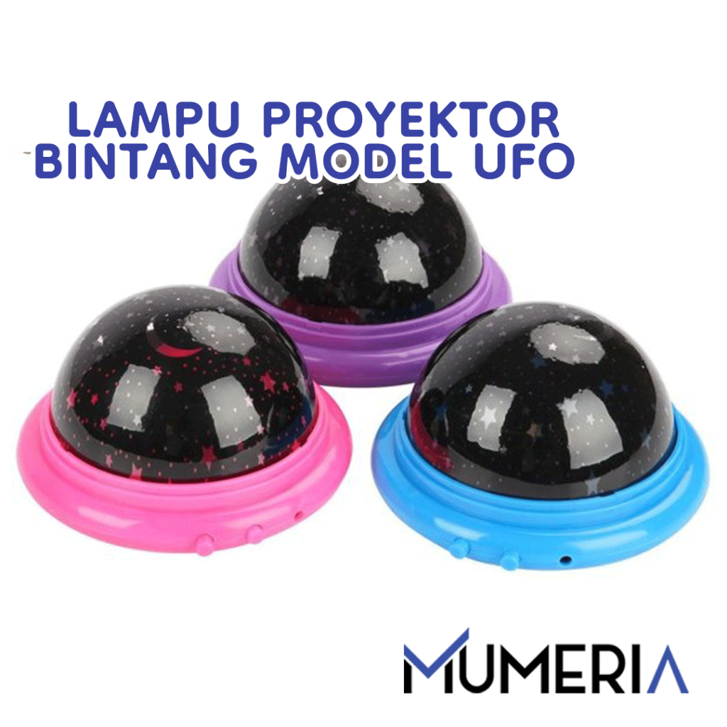 Premium Lampu Tidur Proyektor UFO 4 LED 8 Mode Elektrik Hias Dekorasi Kamar Disco Karakter Model