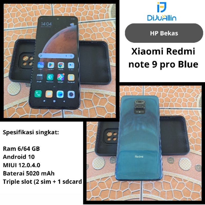 Xiaomi Redmi Note 9 Pro Ram (6+64GB) Blue Garansi Resmi Tam