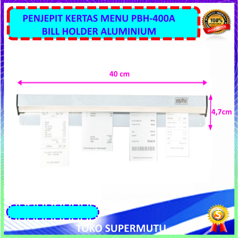 

Penjepit Kertas Tagihan PBH-400A Bill Holder Aluminium