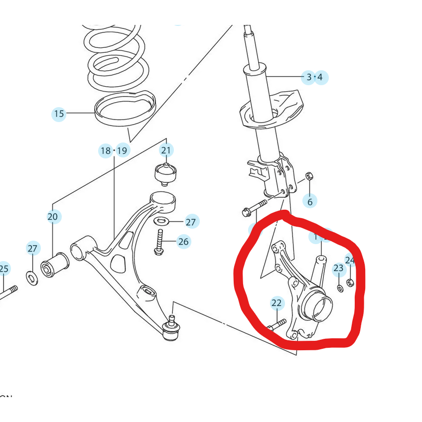 knuckle suzuki aerio baleno next g asli sgp