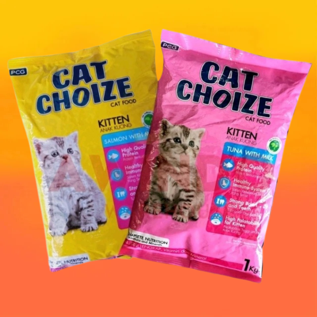 CAT FOOD CAT CHOIZE KITTEN 1KG MAKANAN KUCING CAT CHOIZE KITTEN SALMON CAT CHOIZE KITTEN TUNA