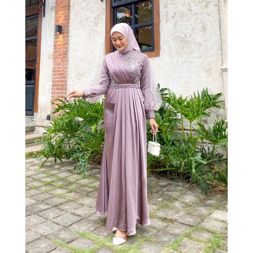 TERMURAH  GAMIS PESTA MEWAH NADINE/ BAJU PESTA MUSLIM / SERAGAMAN BRIDESMAID