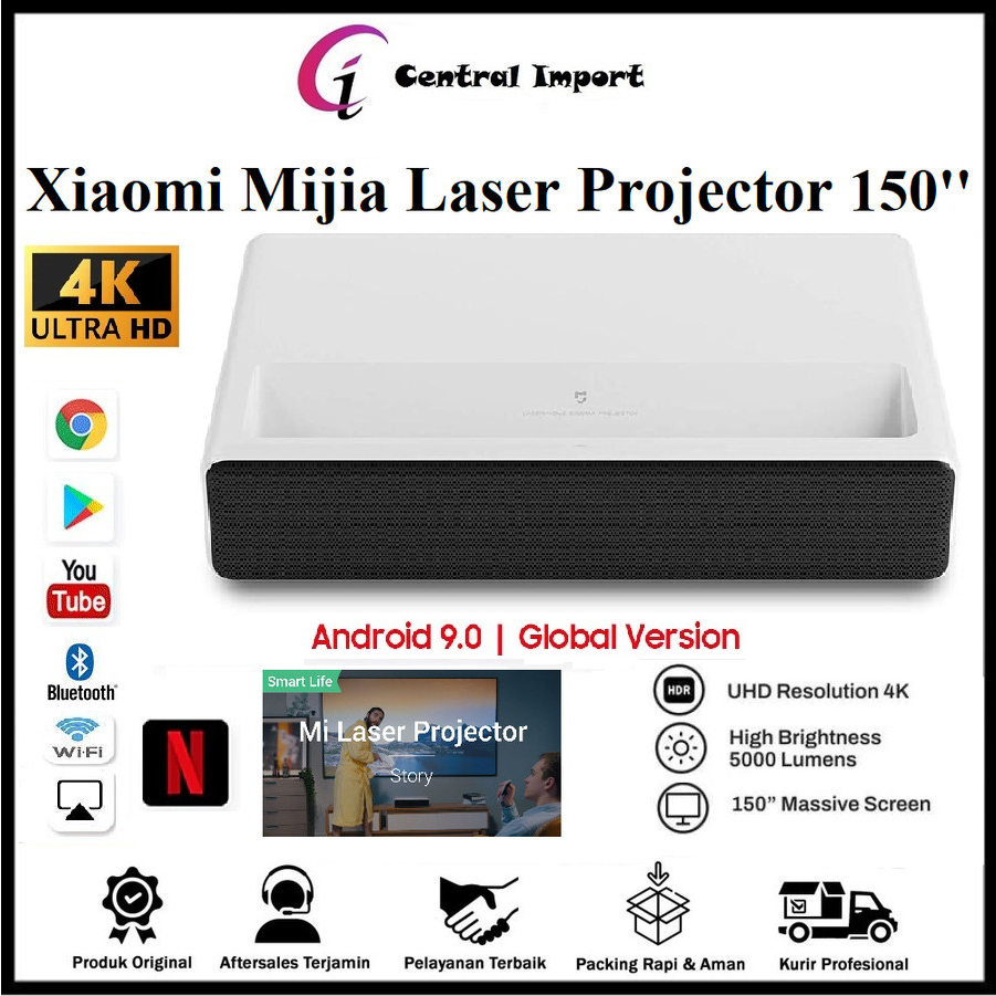 Xiaomi Mijia Laser Projector 150'' 5000Lumen Proyektor Global Version FHD