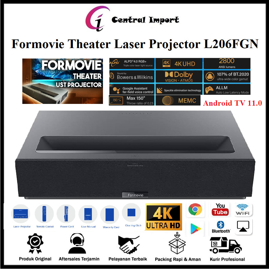 Formovie Theater Laser Projector 2800ANSI 4K Proyektor Global Version