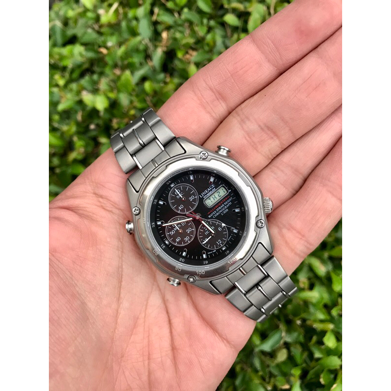 jam tangan casio lineage titanium casio lineage lis-001 titanium bekas original casio chronograph be