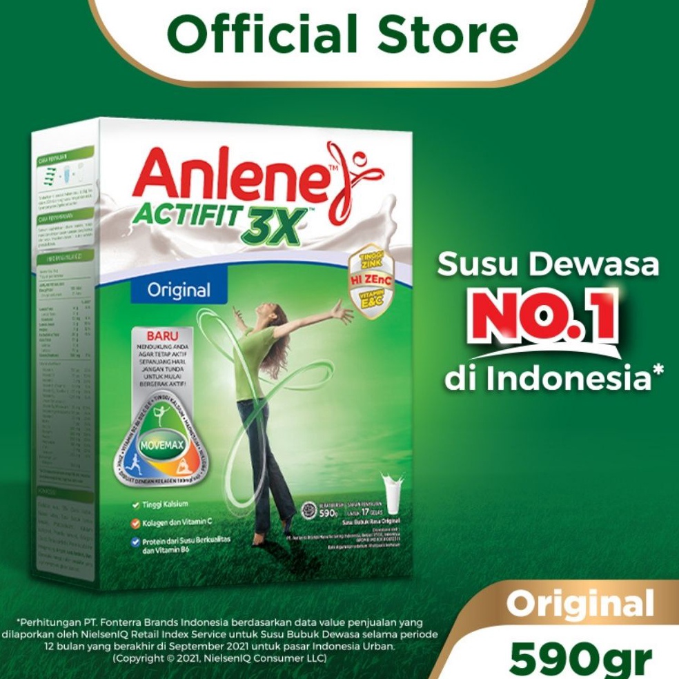 

TIPE MVH733 Anlene Actifit 3X Susu Bubuk Dewasa Original 59g Nutrisi Tinggi Kalsium Untuk Tulang Sendi dan Otot