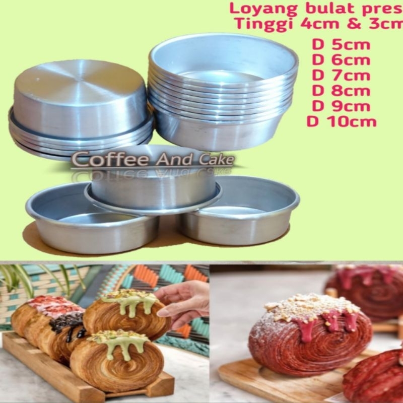 Cetakan cromboloni/Loyang Bulat Mini press uk 9,10 tinggi 3cm /cetakan cromboloni / Loyang Cetakan K