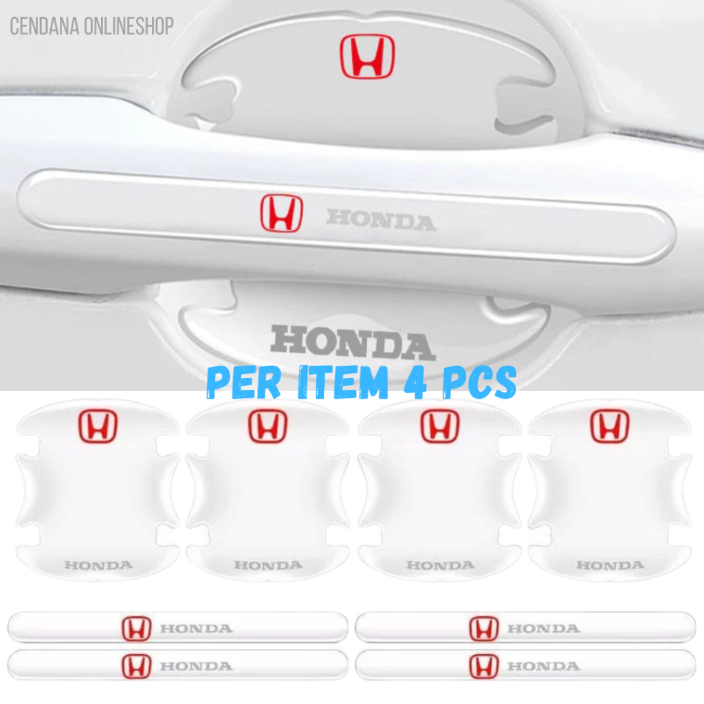 Stiker Pelindung Handle Pintu Mobil Logo Honda