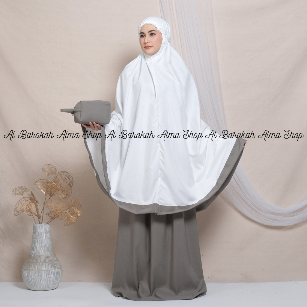 Mukena Alma Katun Polos Jumbo Mukena Santri