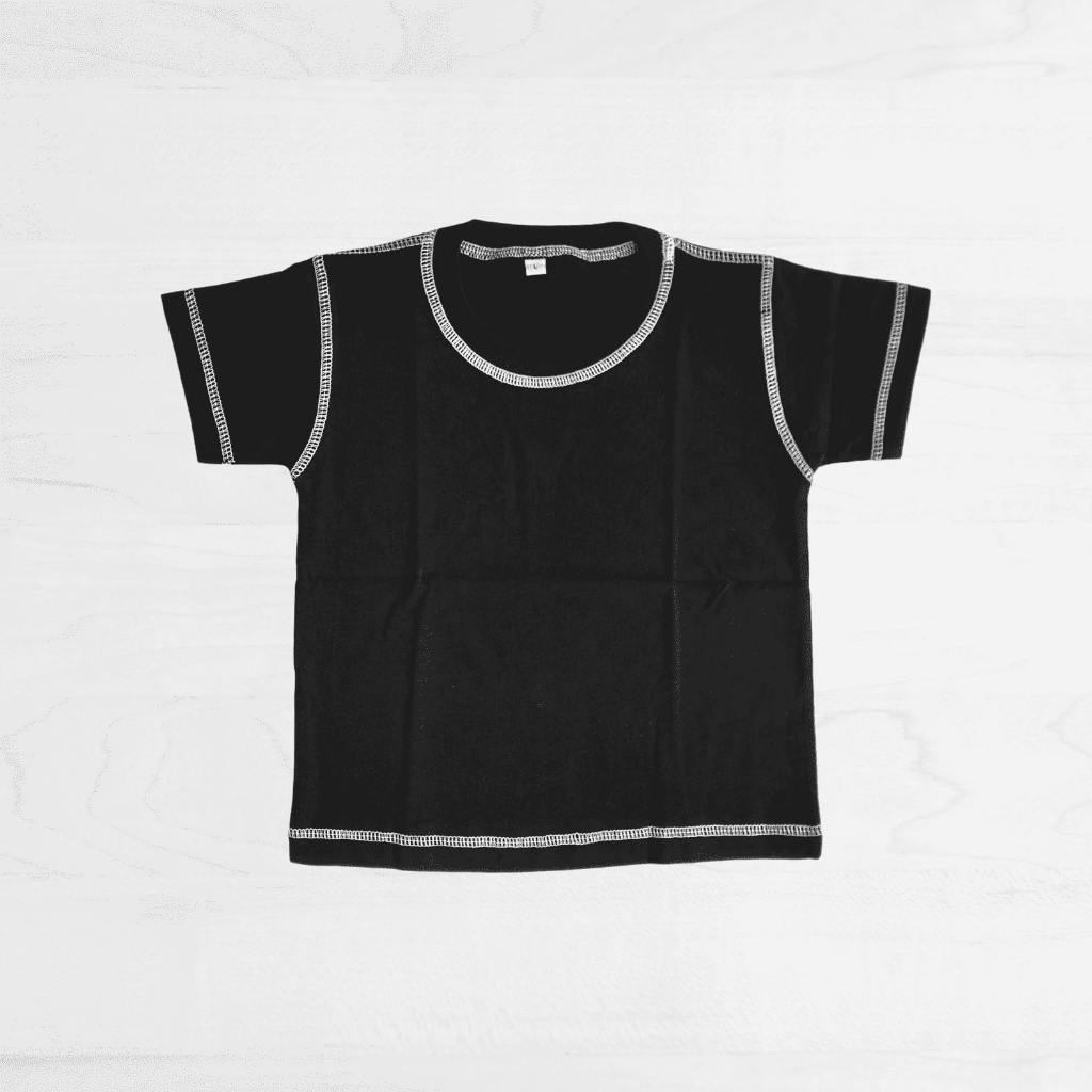 Baju polos anak laki laki perempuan  unisex 1 tahun keren kaos distro anak Hitam