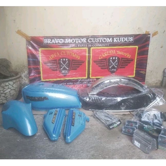 PAKET HEMAT BODY HONDA GL 100 GL 125  GL CEPEK KOMPLIT SET JOK TEMPONGAM DAN SLEBOR BELAKANG DAN STO
