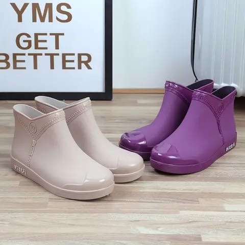 Termurah Sepatu Boots Korea Karet Jelly Pendek Wanita Fashion Anti Air Hujan Lentur Pendek 12 Cm