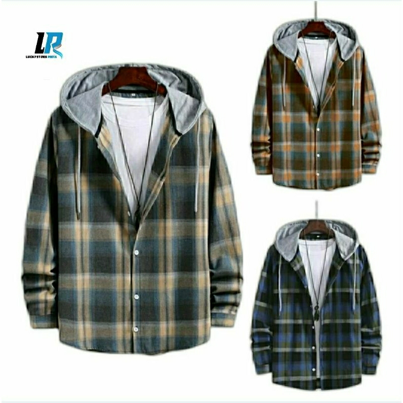 Kemeja Jumbo Hoodie Flanel - Flanel Hoodie Berkupluk XxL-XxxL-XxxL - Flanel distro kotak-kotak terba