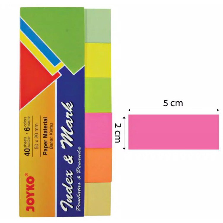 

Terbaru Sticky Note Memo Tempel Stripe Index Note Isi 6 Warna Joyko IM36