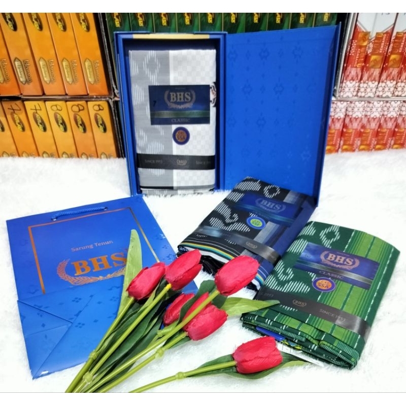 -Alharomain- Sarung BHS classic gold motif jacquard songket jsk Kawung BHS ory BHS asli tidak rijek 