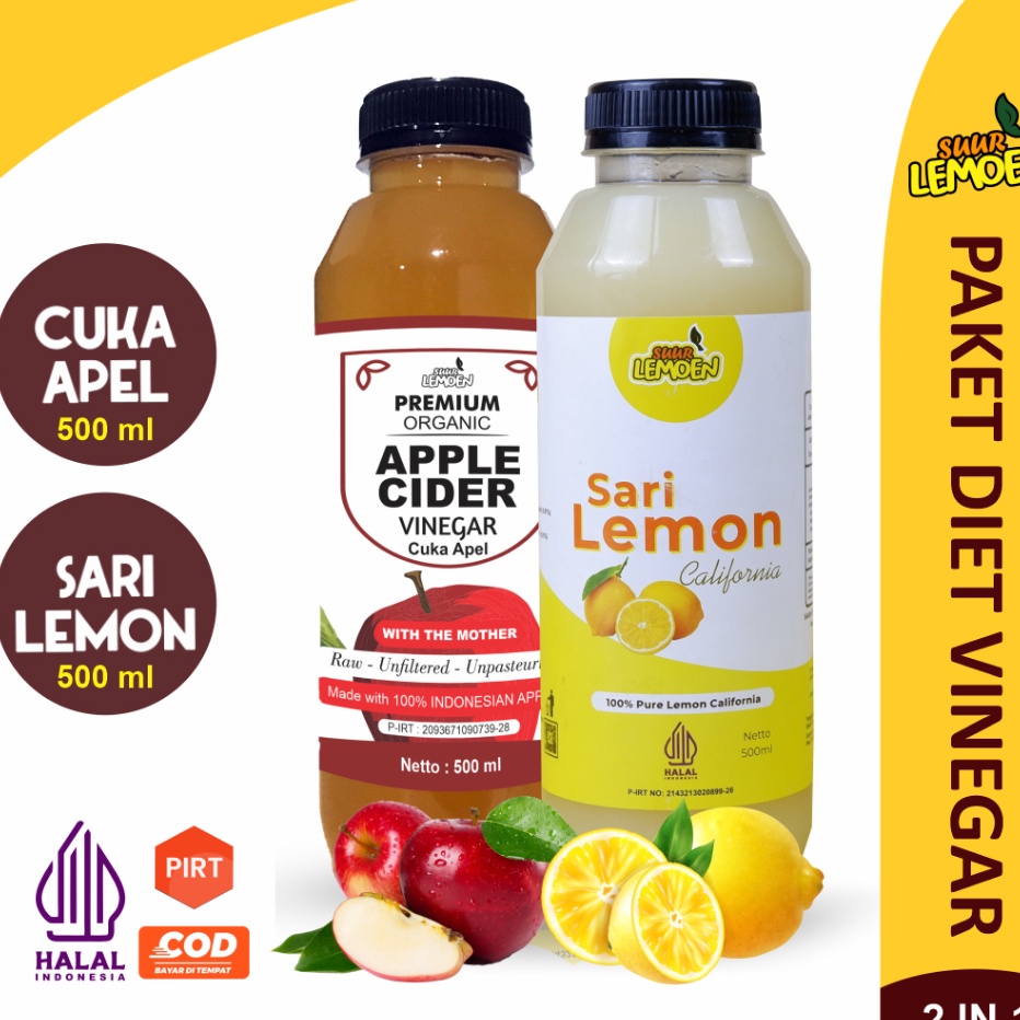 

Kode EB531 Paket Diet Sehat Bundling Cuka Apel Sari Lemon Murni By Suur Lemoen ID