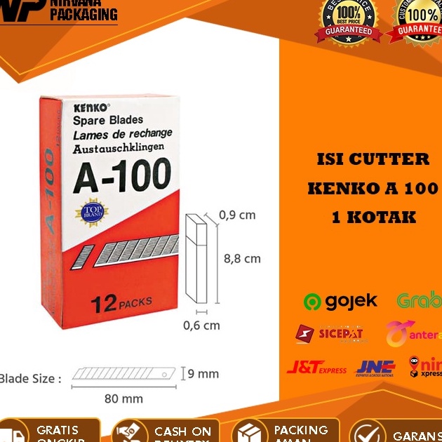 

ISI PISAU CUTTER CUTER KECIL KENKO A 1 A1 A1 REFILL KATER SEKOTAK 12 TUBE