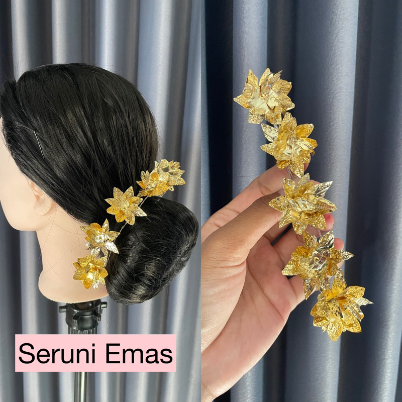 semanggi bali seruni  emas/ hiasan rambut/ hiasan sanggul