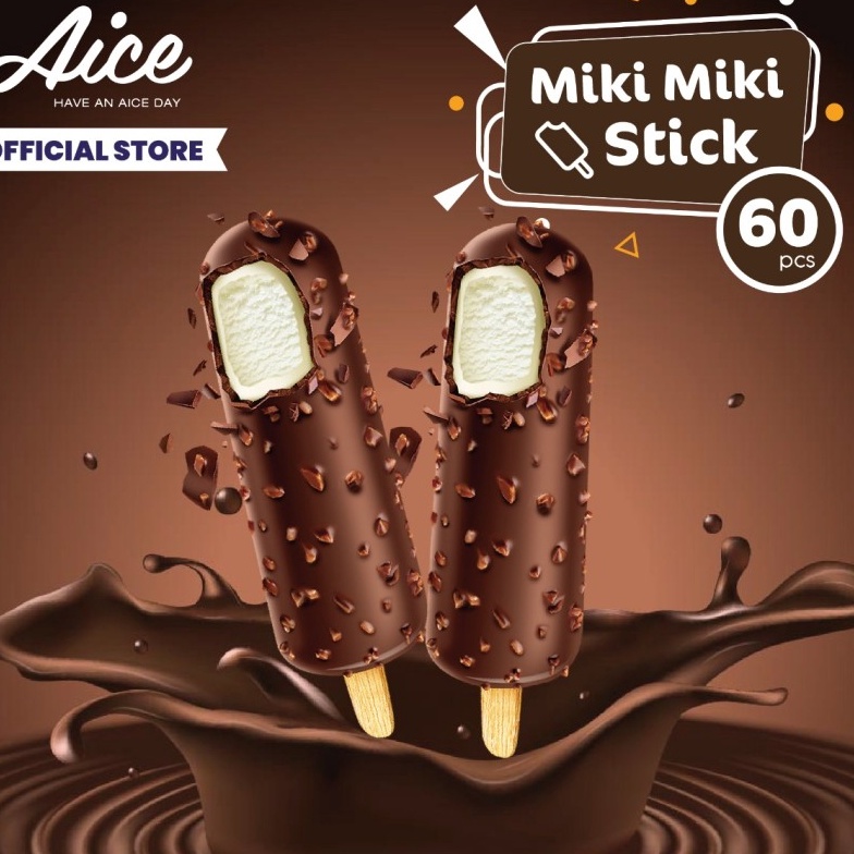 

MODEL QZL956 Aice Miki Miki Stick Ice Cream Eskrim 1 karton isi 6 Pcs Es krim